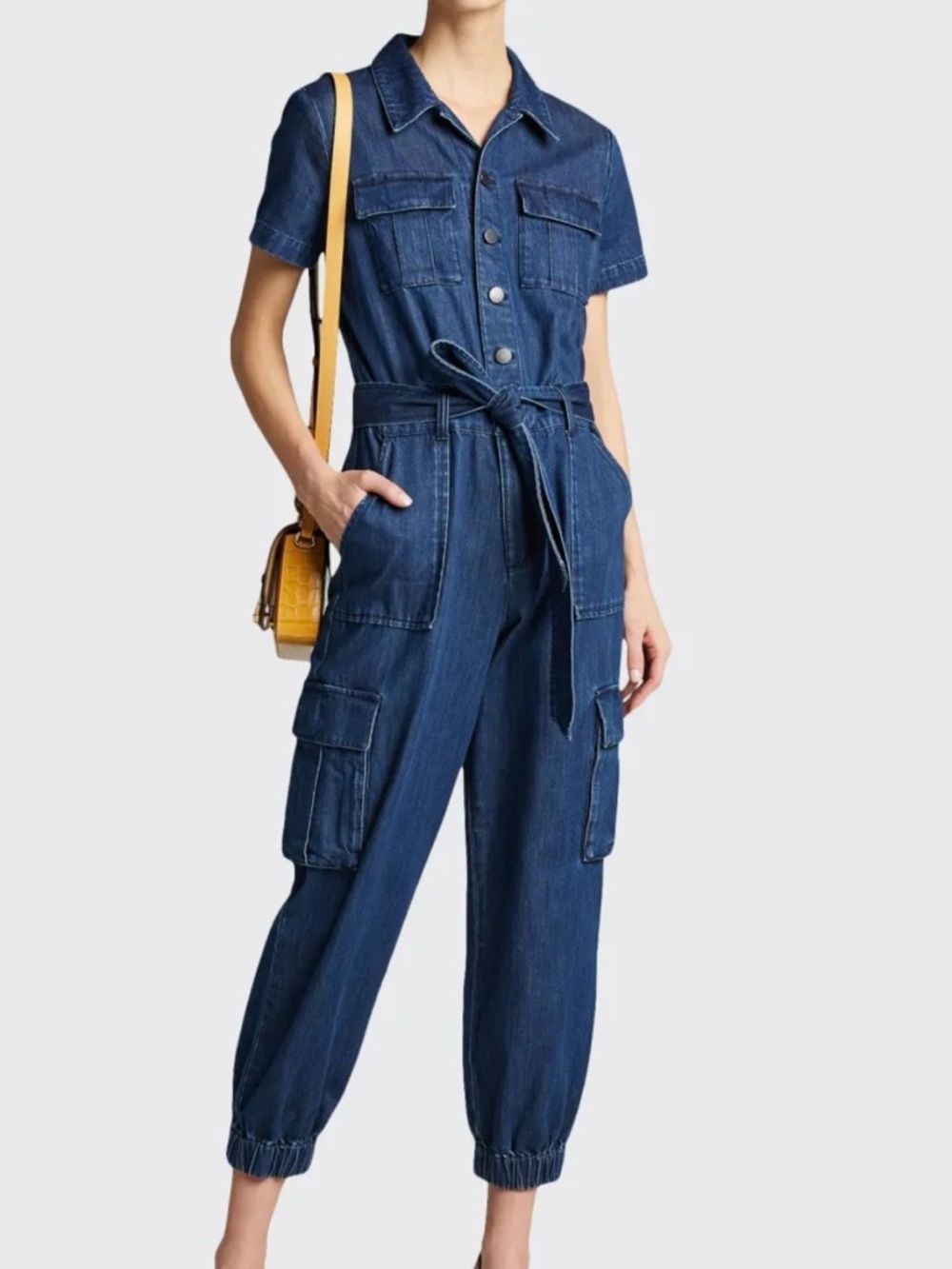 Alice + Olivia Cargo Denim Jumpsuit